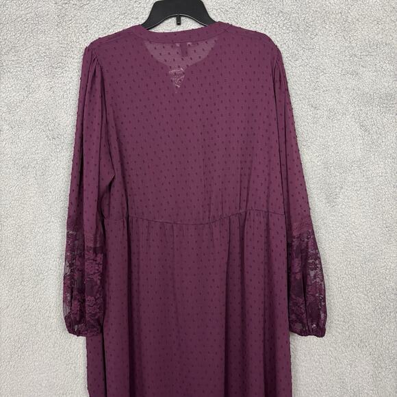 Torrid Woman Sheer Kimono Clit Dot Texture Plus sz 1X Button Front Lace Fairy - Picture 9 of 16